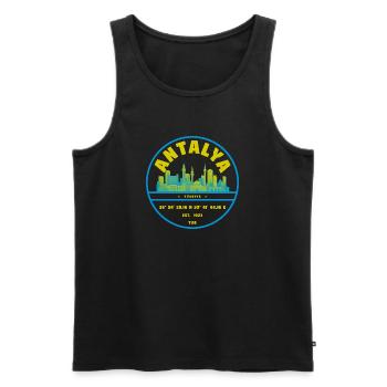 Antalya Skyline Abzeichen Türkei - Männer Premium Bio Tank Top - Schwarz - Vorne - AI Model Male 178 light (178cm)