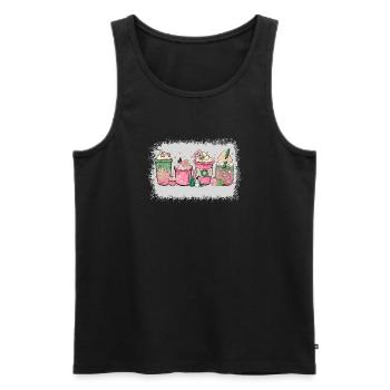Tasse Heiße Schokolade Pfefferminz-mokka - Männer Premium Bio Tank Top - Schwarz - Vorne - AI Model Male 178 light (178cm)