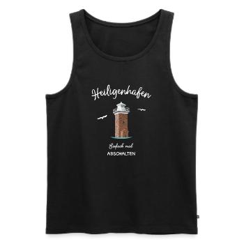 Heiligenhafen Zeichnung des Leuchtturms - Männer Premium Bio Tank Top - Schwarz - Vorne - Michal (187cm)