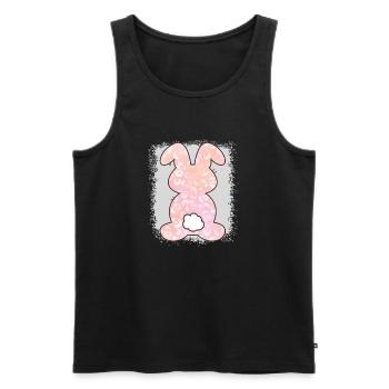Leopard Print Bleached Easter - Men's Premium Organic Tank Top - black - Front - AI Model Male 178 light (178cm)