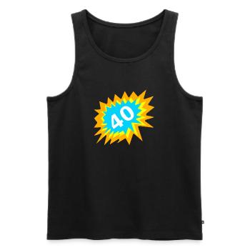 tolle Geburtstags tees, 40 bunt - Männer Premium Bio Tank Top - Schwarz - Vorne - AI Model Male 178 light (178cm)