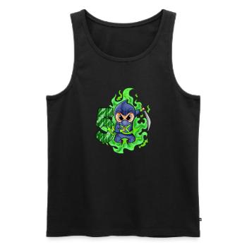 Boy 5 years 5th birthday Boy Ninja Green - Men's Premium Organic Tank Top - black - Front - Michal (187cm)