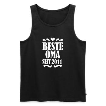 Beste Oma seit 2011 - Geschenk für die beste Oma - Männer Premium Bio Tank Top - Schwarz - Vorne - Michal (187cm)