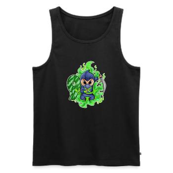 Garçon 9 ans 9ème anniversaire Garçon Ninja Green - Débardeur bio Premium Homme - noir - Devant - Michal (187cm)
