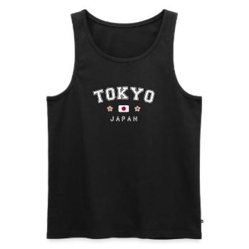 Tokyo Japon - Débardeur bio Premium Homme - noir - Devant - AI Model Male 178 light (178cm)