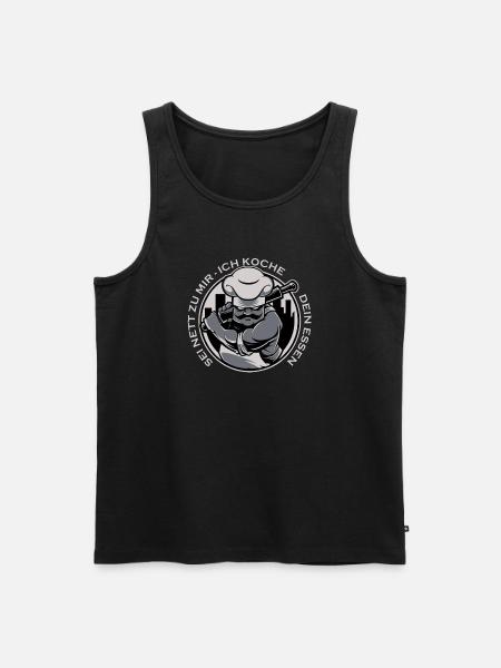 Kochender Chef Logo mit Messer - Männer Premium Bio Tank Top - Schwarz
