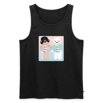 CAPTAIN SLOTH - OURS POLAIRE SAINT-VALENTIN - AMOUR - Débardeur bio Premium Homme - noir - Devant - Michal (187cm)