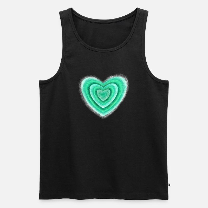 Herz - Männer Premium Bio Tank Top - Schwarz
