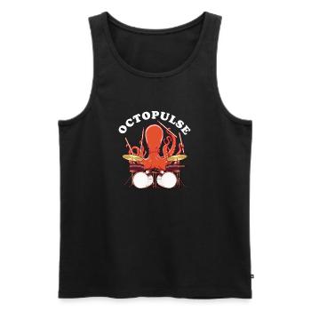 OctoPULSE | Octopus playing drums - Men's Premium Organic Tank Top - black - Front - Michal (187cm)