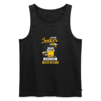 Ich bin Imker – Wenn ich renne - Männer Premium Bio Tank Top - Schwarz - Vorne - Michal (187cm)