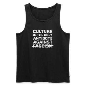 La culture contre le fascime - Débardeur bio Premium Homme - noir - Devant - AI Model Male 178 light (178cm)