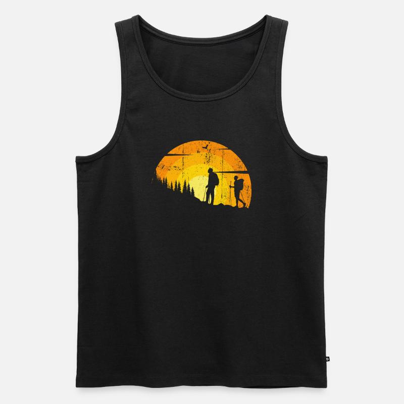 Silhouettes du Sentier du Coucher de Soleil - Débardeur bio Premium Homme - noir