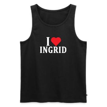 T-Shirt Ich liebe Ingrid T-Shirt Geschenkidee - Männer Premium Bio Tank Top - Schwarz - Vorne - AI Model Male 178 light (178cm)