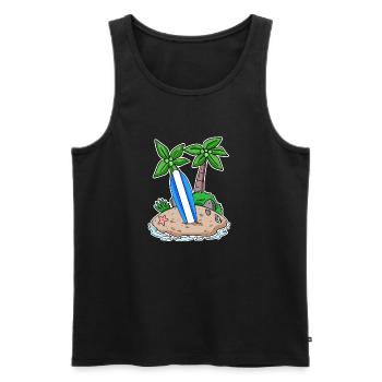 Surfer Surfing Holiday Island Motif - Men's Premium Organic Tank Top - black - Front - Michal (187cm)
