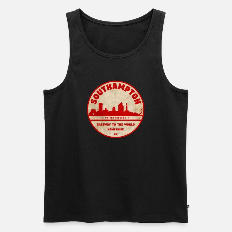 Southampton Skyline Abzeichen - Männer Premium Bio Tank Top - Schwarz