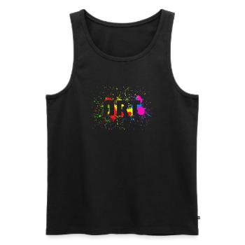 Art - Abstract Color Spots Design - Art - Men's Premium Organic Tank Top - black - Front - Michal (187cm)