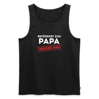 Famille enceinte Déclaration des parents Bébé Bonheur Papa - Débardeur bio Premium Homme - noir - Devant - Michal (187cm)