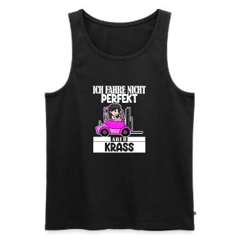 Staplerfahrerin Gabelstapler Lager Logistik Damen - Männer Premium Bio Tank Top - Schwarz - Vorne - Michal (187cm)