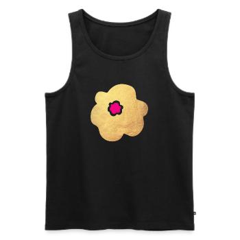 Gold Blume Pink Yoga Flower Power Blüte Natur Deko - Männer Premium Bio Tank Top - Schwarz - Vorne - AI Model Male 178 light (178cm)
