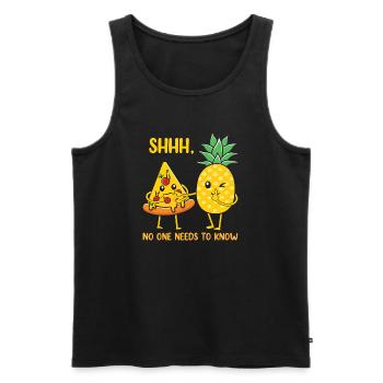 Ananas Pizza Hawaii Pizza lustig witzig - Männer Premium Bio Tank Top - Schwarz - Vorne - AI Model Male 178 light (178cm)