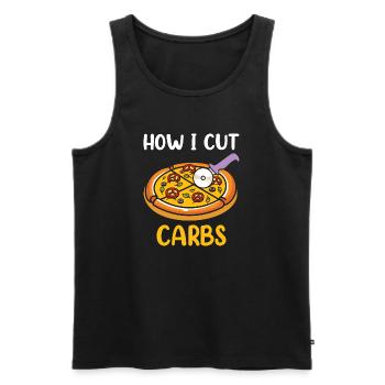 I Can Cut Calories in Half – Diet Humor - Men's Premium Organic Tank Top - black - Front - Michal (187cm)