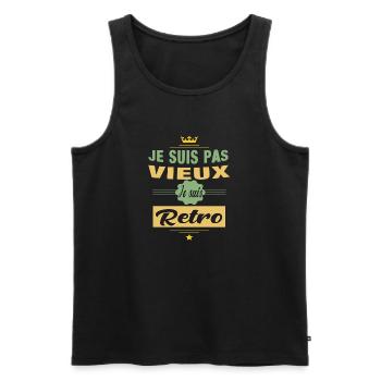 Je suis pas Vieux, je suis Retro ,drole Grand-père - Débardeur bio Premium Homme - noir - Devant - Michal (187cm)