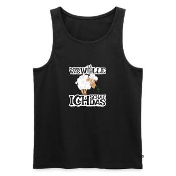 Komme was Wolle ich Schaf das - Männer Premium Bio Tank Top - Schwarz - Vorne - Michal (187cm)