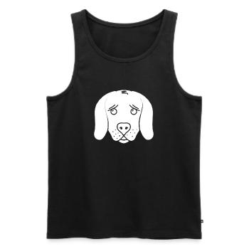 Chien (blanc) - Débardeur bio Premium Homme - noir - Devant - Michal (187cm)