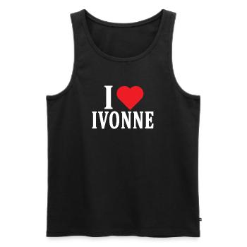 T-Shirt I love Ivonne T-Shirt Geschenkidee - Männer Premium Bio Tank Top - Schwarz - Vorne - Michal (187cm)