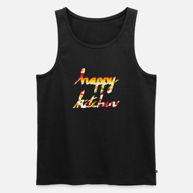 Glückliche Küche - Männer Premium Bio Tank Top - Schwarz