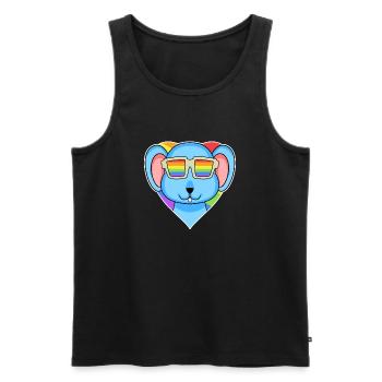 Gay Regenbogen Herz Tier Maus - Männer Premium Bio Tank Top - Schwarz - Vorne - AI Model Male 178 light (178cm)