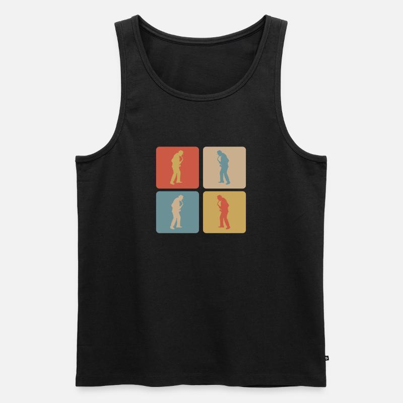 Saxophone Design - Männer Premium Bio Tank Top - Schwarz