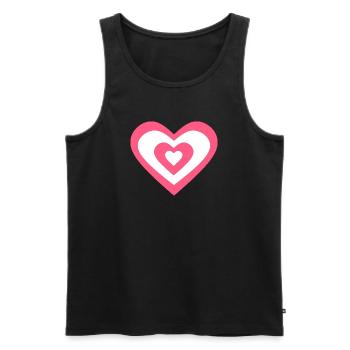 Saint-Valentin Cœur Rose, St. Valentin cadeau - Débardeur bio Premium Homme - noir - Devant - Michal (187cm)