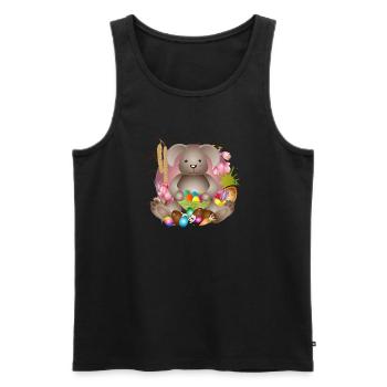 small Easter with Easter nest full of Easter eggs - Men's Premium Organic Tank Top - black - Front - AI Model Male 178 light (178cm)