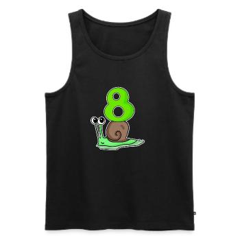 8 Jahre alt - 8. Geburtstag mit Tier Motiv - Männer Premium Bio Tank Top - Schwarz - Vorne - Michal (187cm)
