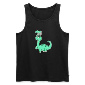 Dinosaure avec famille Baby Dinosaur - Débardeur bio Premium Homme - noir - Devant - Michal (187cm)