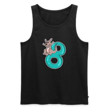 8 ans - 8ème anniversaire avec motif animal - Débardeur bio Premium Homme - noir - Devant - Michal (187cm)