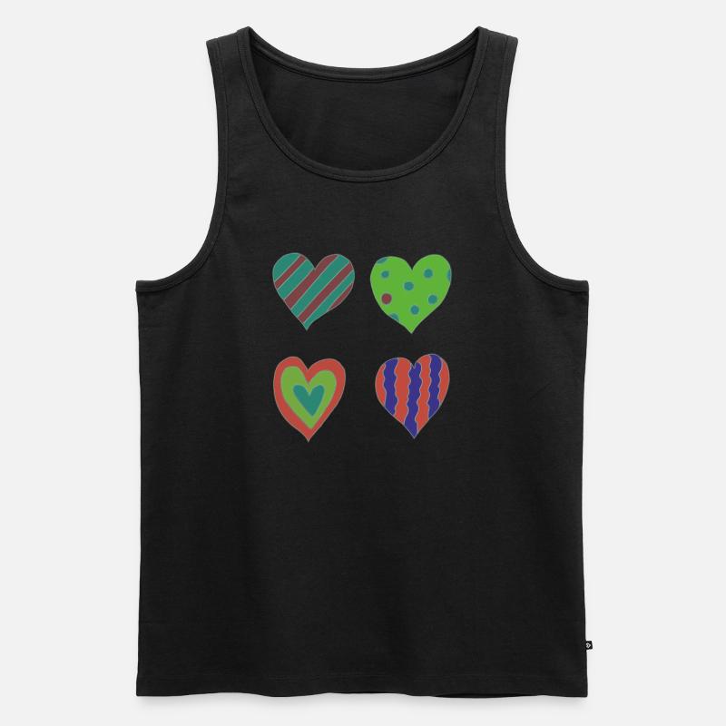 herzen variation - Männer Premium Bio Tank Top - Schwarz