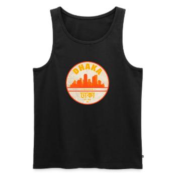 Dhaka Skyline Vintage Seal - Männer Premium Bio Tank Top - Schwarz - Vorne - AI Model Male 178 light (178cm)