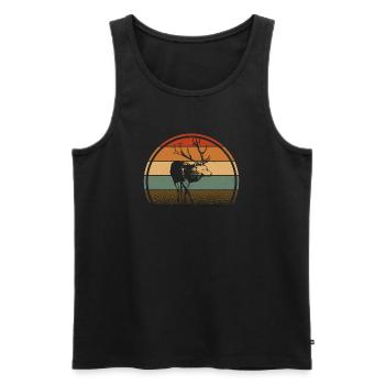Deer - Men's Premium Organic Tank Top - black - Front - Michal (187cm)