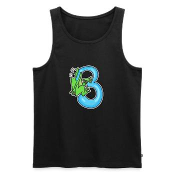 3 Jahre alt - 3. Geburtstag mit Tier Motiv - Männer Premium Bio Tank Top - Schwarz - Vorne - Michal (187cm)