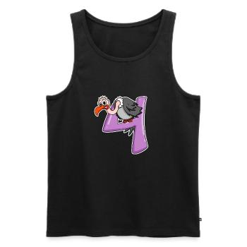 4 years old - 4th birthday with animal motif - Men's Premium Organic Tank Top - black - Front - AI Model Male 178 light (178cm)