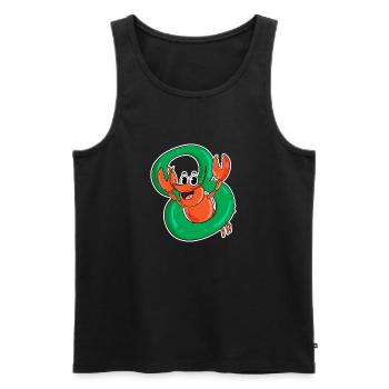8 Jahre alt - 8. Geburtstag mit Tier Motiv - Männer Premium Bio Tank Top - Schwarz - Vorne - Michal (187cm)
