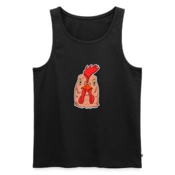 Huhn Kopf - Männer Premium Bio Tank Top - Schwarz - Vorne - Michal (187cm)