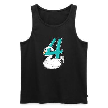 4 Jahre alt - 4. Geburtstag mit Tier Motiv - Männer Premium Bio Tank Top - Schwarz - Vorne - AI Model Male 178 light (178cm)