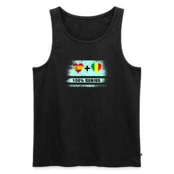 Spanien und Mali Flagge 100% genial - Männer Premium Bio Tank Top - Schwarz - Vorne - Michal (187cm)