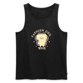 Bezaubernder Nähhund - Männer Premium Bio Tank Top - Schwarz - Vorne - Michal (187cm)