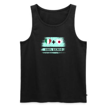 Italien und Japan 100% geniale Flagge - Männer Premium Bio Tank Top - Schwarz - Vorne - AI Model Male 178 light (178cm)