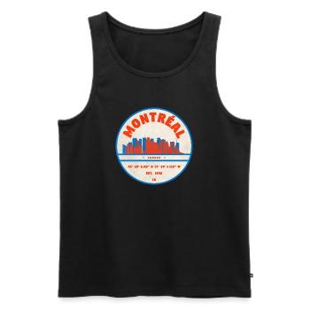 Montréal Canada Skyline Emblem Design - Men's Premium Organic Tank Top - black - Front - Michal (187cm)