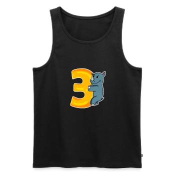 3 Jahre alt - 3. Geburtstag mit Tier Motiv - Männer Premium Bio Tank Top - Schwarz - Vorne - Michal (187cm)